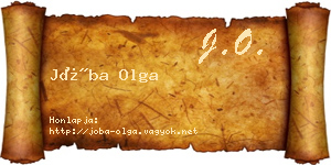 Jóba Olga névjegykártya