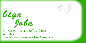 olga joba business card